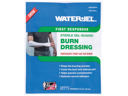 Water Jel First Responder Sterile Burn Dressing - 4” x 16” (28 Dressings - 4 Cartons/7 Each)