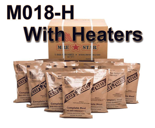 Case of 12 Single Complete MRE Meals – Standard Variety with Heaters