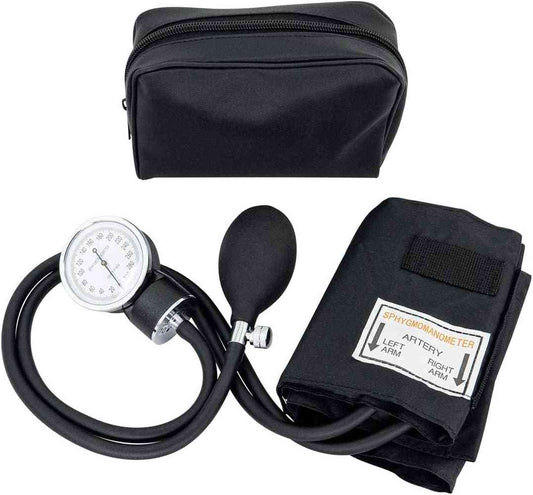 LINE2design Blood Pressure Cuff - Deluxe Aneroid Sphygmomanometer with Cuff and Carrying Case Trauma Kits Adult-Black