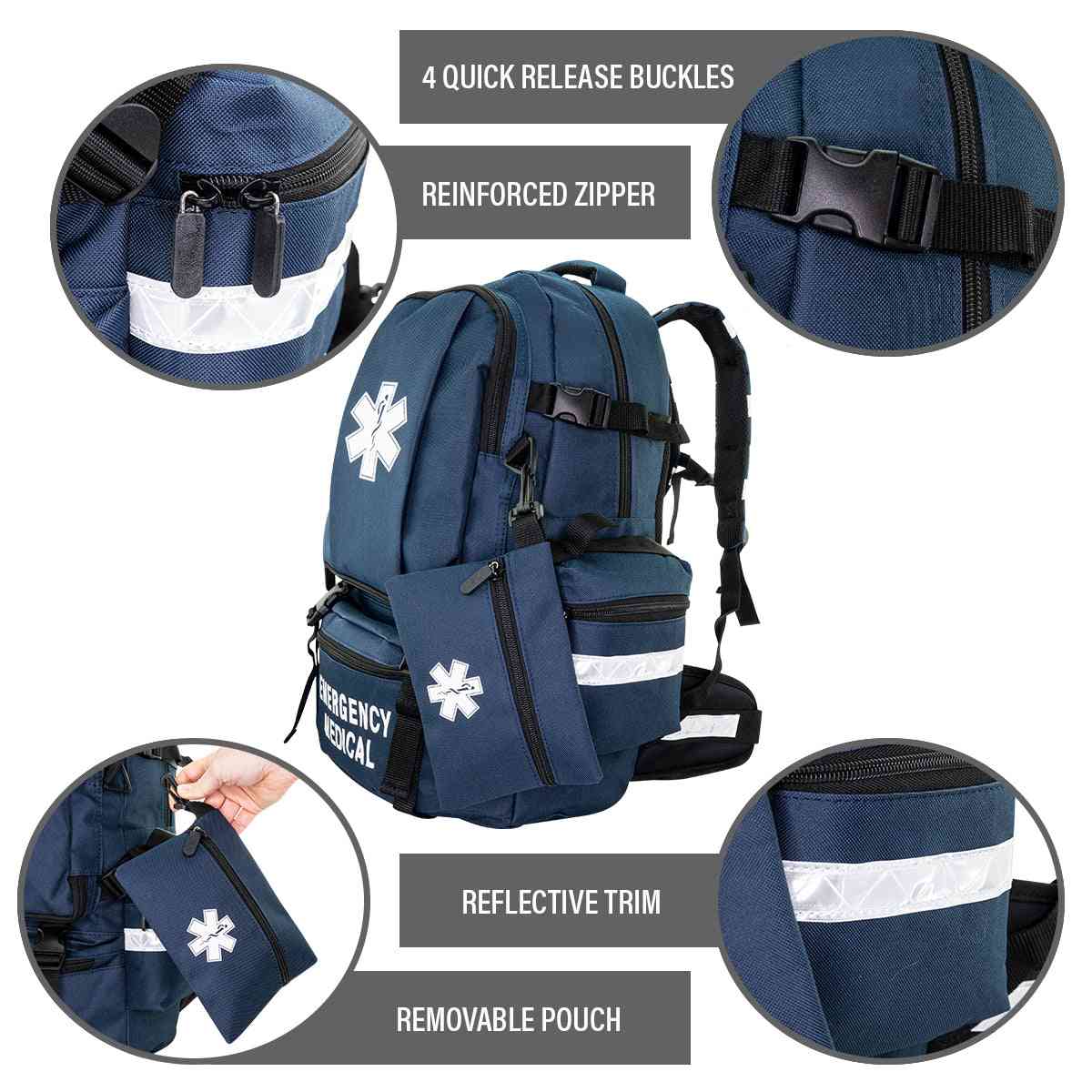 LINE2design Emergency Medical Backpack Trauma First Aid Kit
