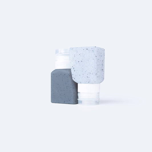 Travel Bottles For Liquids 3oz (89 ml) (Two Pack) | Clear & Gray