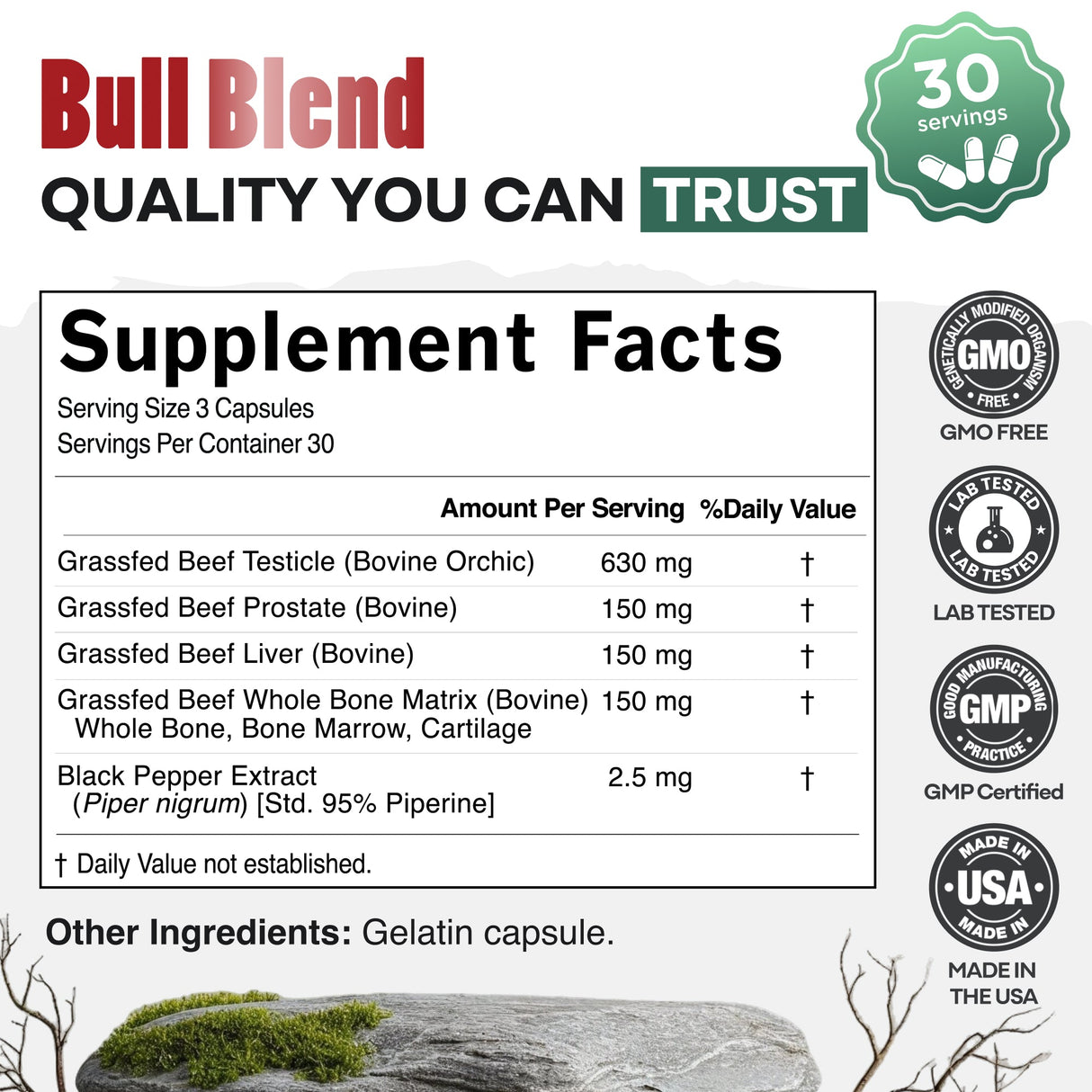 Bull Blend, 30 servings – Natural Male Hormone & Energy Support