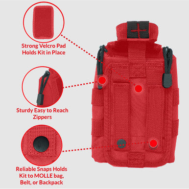 Premium Tactical IFAK Kit w Rip-Away Velcro, SOF Tourniquet & CELOX