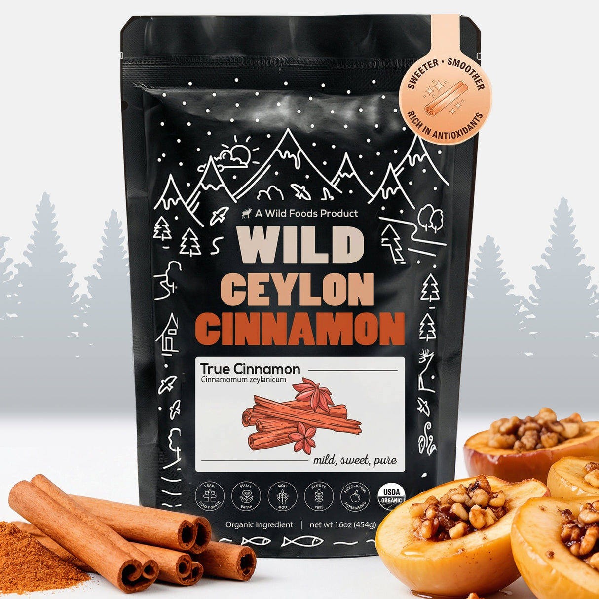 Ceylon Cinnamon Powder Organic, 64 servings - USDA Organic Cinnamon from Sri Lanka
