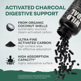 Activated Charcoal Capsules, 60 servings - Made from 100% Organic Coconuts
