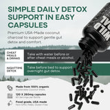 Activated Charcoal Capsules, 60 servings - Made from 100% Organic Coconuts