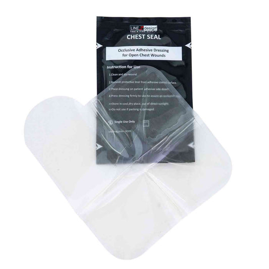 LINE2design Chest Seal, Occlusive Dressing, Open Chest Wound, Trauma First Aid, 2 Pack