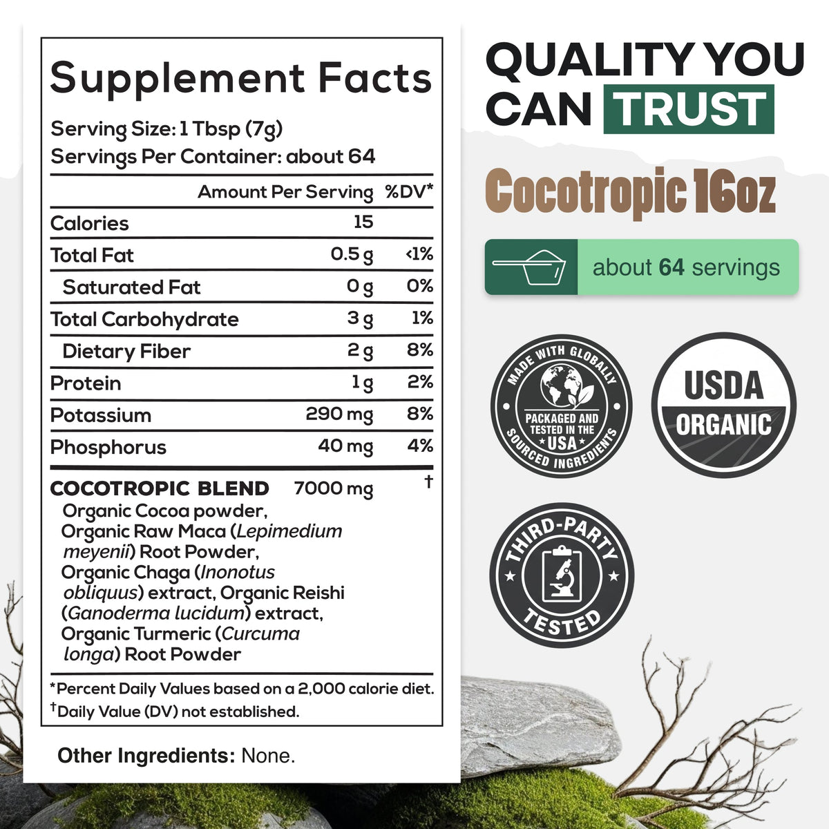 CocoTropic, 32 servings – Organic Mushroom Mix for Energy & Focus
