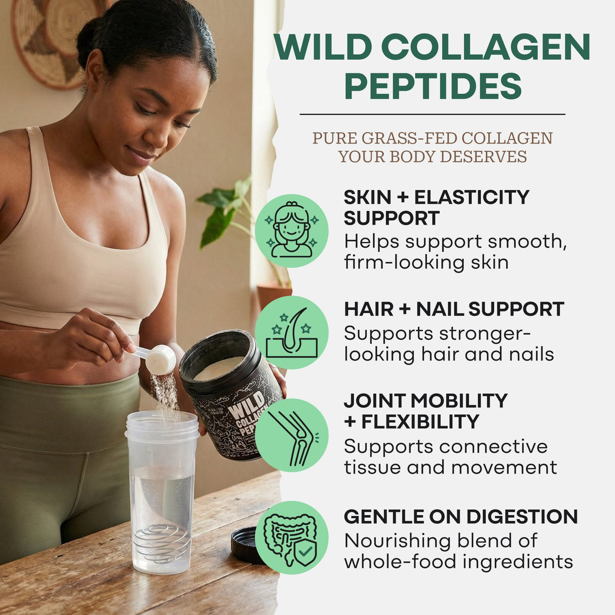 Grass-Fed Collagen Peptides, 41 servings – Skin, Hair & Joint Support Collagen