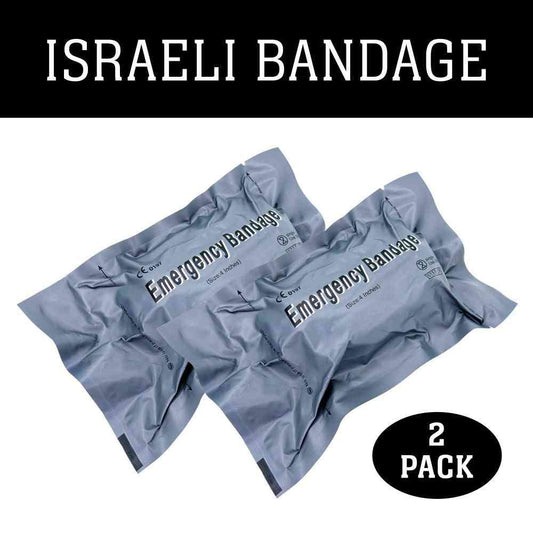 LINE2design Israeli 4” Compression Bandage, Battle Dressing for First Aid, 2 Pack