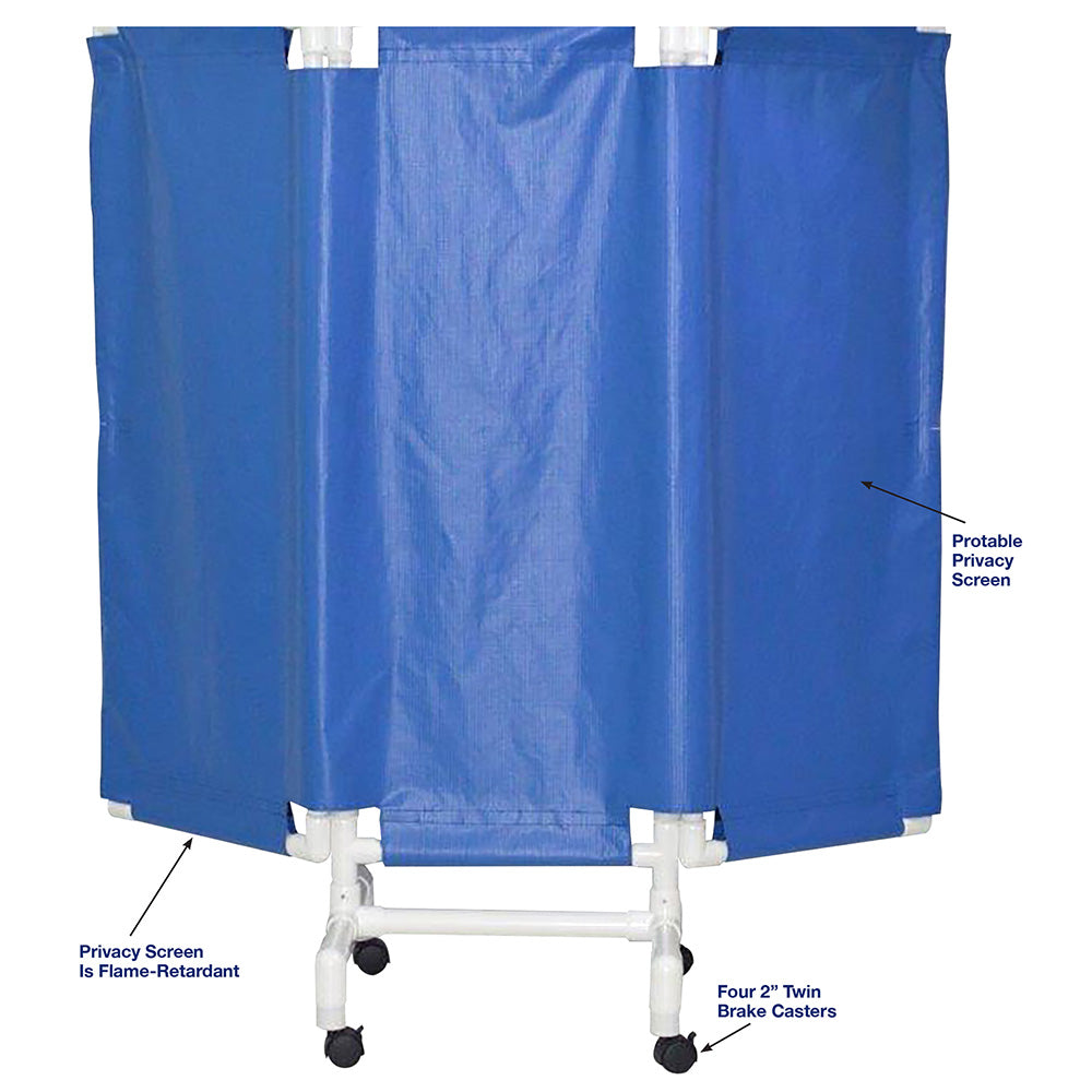 MJM International 7003-2TW Portable privacy screen, 3-panel: panel size: 21.25" W x 51" H w/ 2" Twin nylon casters