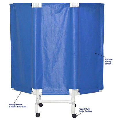 MJM International 7003-2TW Portable privacy screen, 3-panel: panel size: 21.25" W x 51" H w/ 2" Twin nylon casters