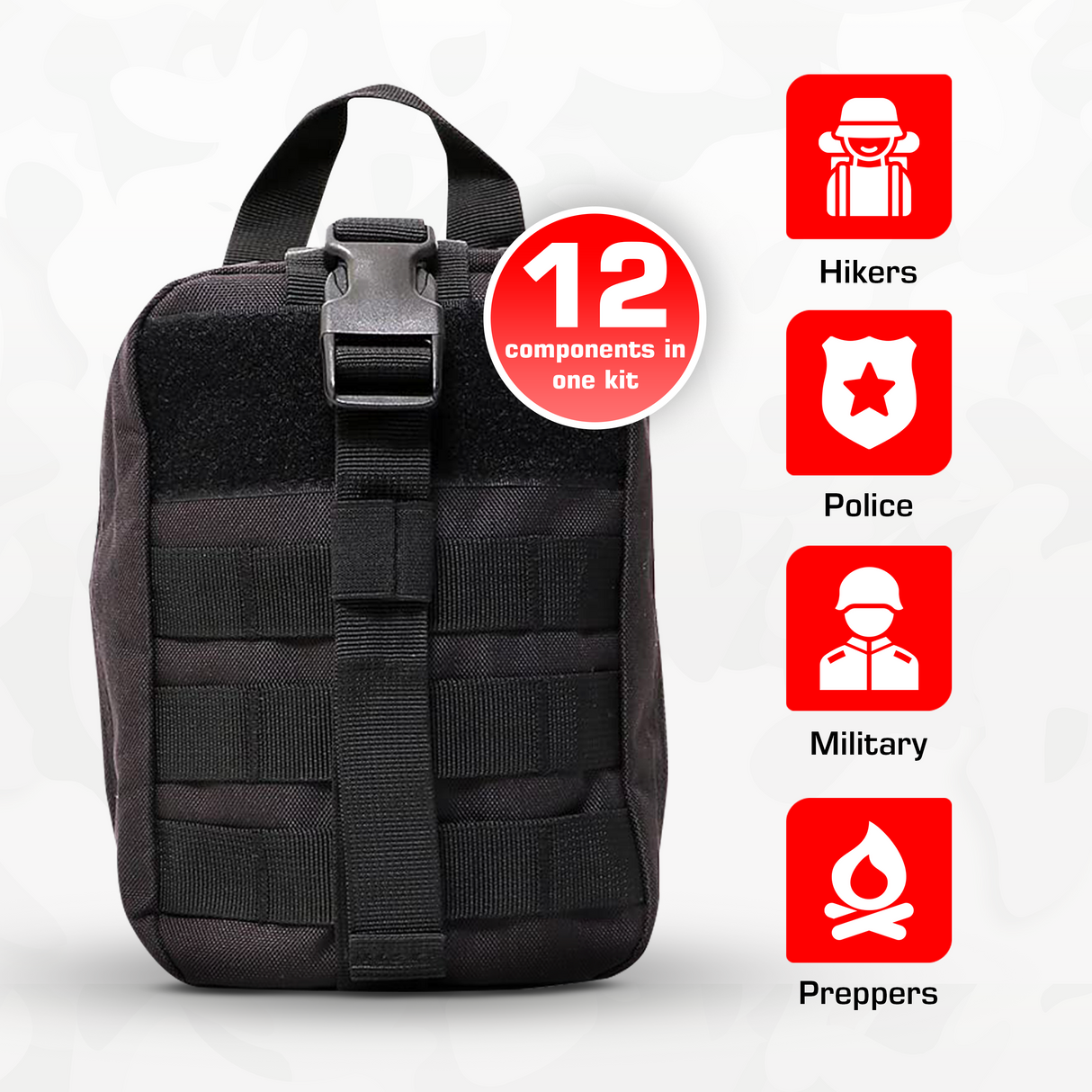 Premium Trauma IFAK Compact Kit with CAT Tourniquet & Chest Seals