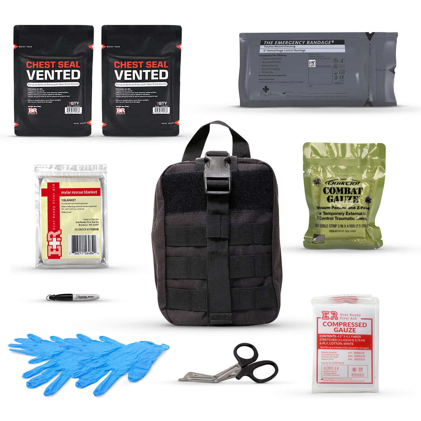 Premium Trauma IFAK Compact Kit with CAT Tourniquet & Chest Seals