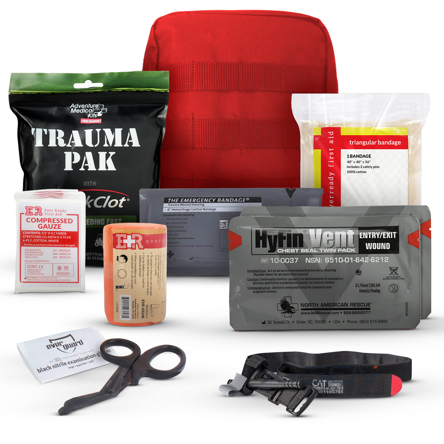 Premium IFAK Kit - Trauma Pak, CAT Tourniquet, Hyfin Chest Seal