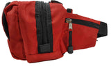 LINE2design Deluxe First Aid Nylon Star of Life Logo Fanny Pack EMT Paramedic Bag With Internal Pockets - Red