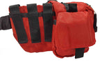 LINE2design Deluxe First Aid Nylon Star of Life Logo Fanny Pack EMT Paramedic Bag With Internal Pockets - Red