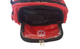 LINE2design Deluxe First Aid Nylon Star of Life Logo Fanny Pack EMT Paramedic Bag With Internal Pockets - Red