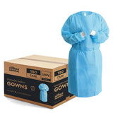 Pallet Disposable Isolation Gowns with Knit Cuffs - 20 Cases (3,600 Gowns) Universal Size Level 2 SMS - Blue
