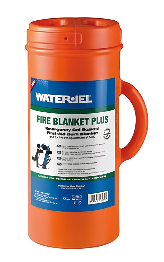 Water Jel First Responder Fire Blanket (Fire Blanket Plus) in orange canister - 6" x 5"  (4 Blankets/Case)