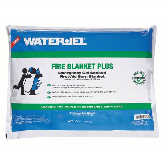 Water Jel First Responder Fire Blanket (Fire Blanket Plus) in foil pouch - 6" x 5"  (4 Blankets/Case)