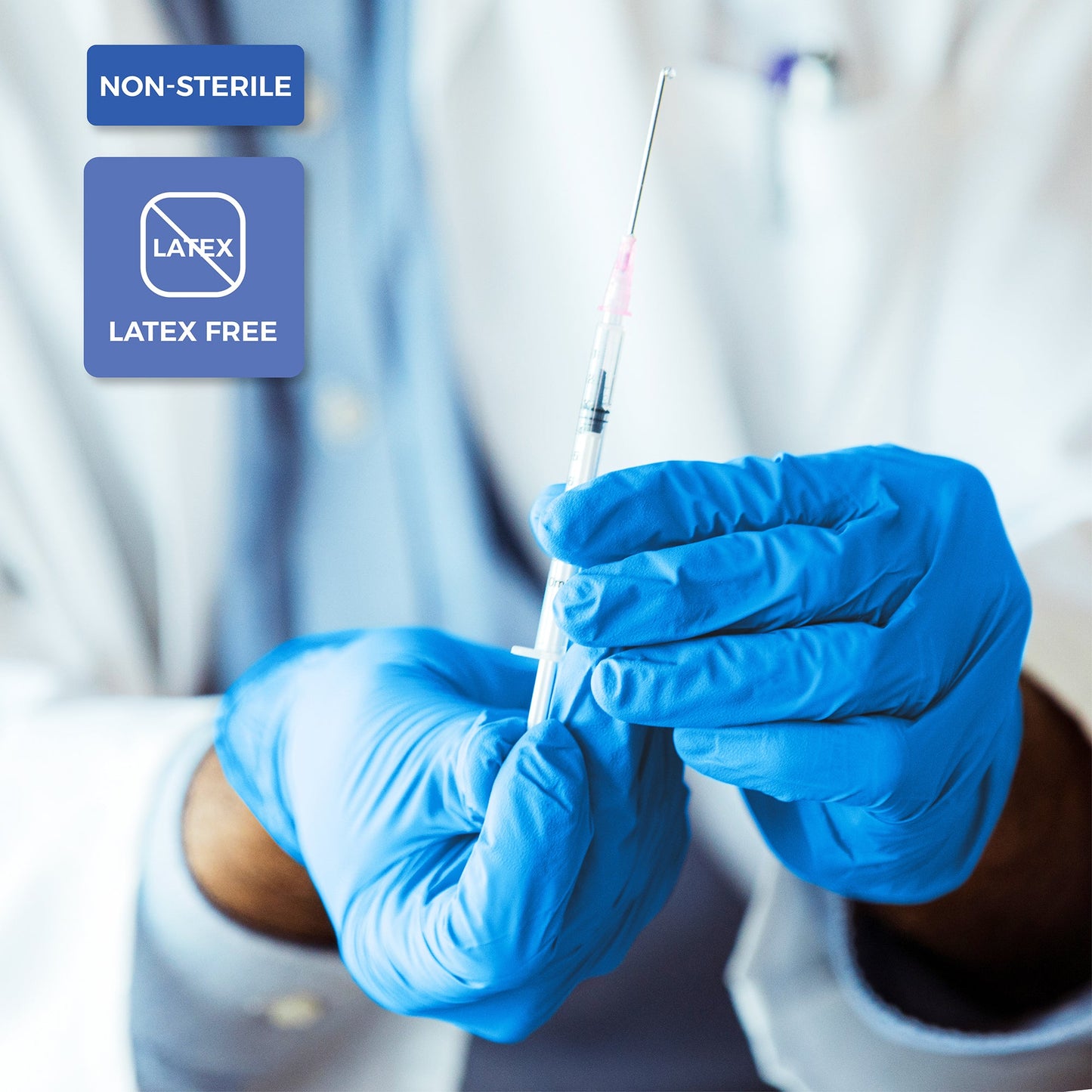 Sky Nitrile Exam Gloves Case of 1000 4 mil Thick Powder-Free Heavy Duty Disposable Blue Gloves