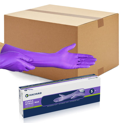 Halyard 400ct Purple Nitrile Max Exam Gloves Non-Sterile Powder-Free 11 Mil, 16" Purple