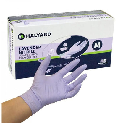 Halyard Lavender Nitrile Exam Gloves Non-Sterile Powder-Free 3.1 Mil, 9.5" Lavender