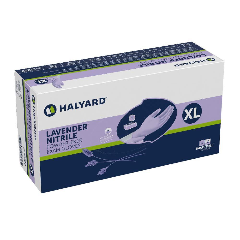 Halyard Lavender Nitrile Exam Gloves Non-Sterile Powder-Free 3.1 Mil, 9.5" Lavender