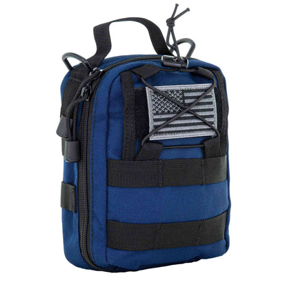 LINE2design MOLLE Pouch, Emergency Medical, Trauma Bag, Gunshot Bag for First Aid (IFAK), Utility Pouch, includes USA Patch - Navy