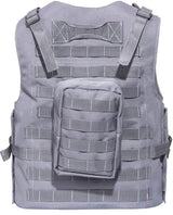Kids Airsoft Tactical Plate Carrier Vest with Free US Flag Patch, Mil Spec 1000D Nylon PALS Molle Modular w/ 4 Mag Pouches, Side Pouch, Chest Mag Pouch
