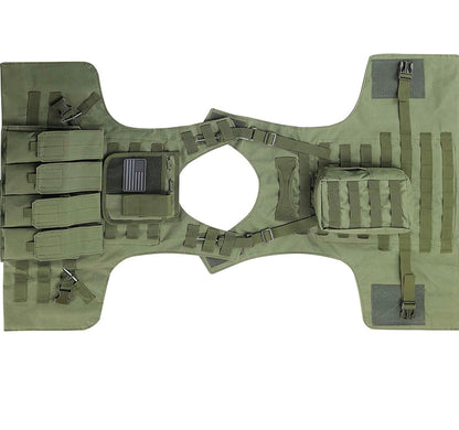 Kids Airsoft Tactical Plate Carrier Vest with Free US Flag Patch, Mil Spec 1000D Nylon PALS Molle Modular w/ 4 Mag Pouches, Side Pouch, Chest Mag Pouch