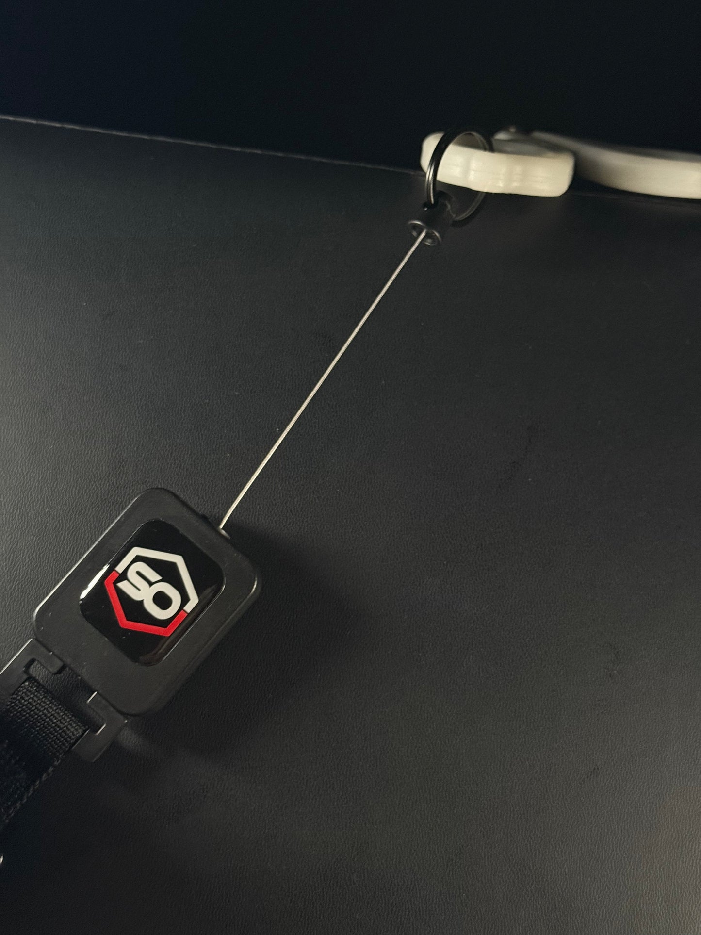 ONE SHEAR®️ tactical retention leash with belt clip and steel braided line