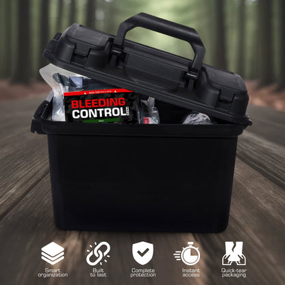 Bleeding Control Kit - 4 Vacuum Sealed Kits in Plastic Case