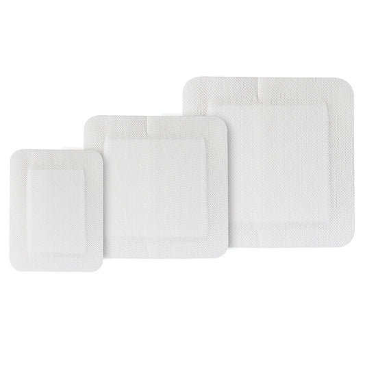 Medpride Gauze Island Dressing Sterile 2"x3.5" Wound Dressing with Adhesive, 50/Box, Case of 6 (300 Count)