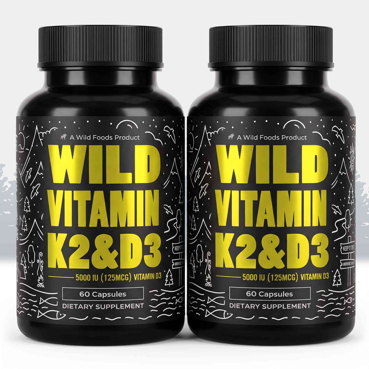 Vitamin K2 (MK-7) & Vitamin D3 (5000 IU) & Black Pepper Extract