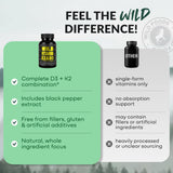 Vitamin K2 (MK-7) & Vitamin D3 (5000 IU) & Black Pepper Extract