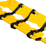 LINE2design Emergency Scoop Stretcher Lighweight Adjustable Medical Immobilization Transportation with Patient Restraint Straps - Yellow