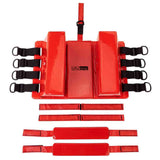 LINE2design Spine Board Head Immobilizer for Backboard - Universal EMS EMT Emergency Medical Re-usable Rescue Portable Lightweight with Adjustable Straps - Red