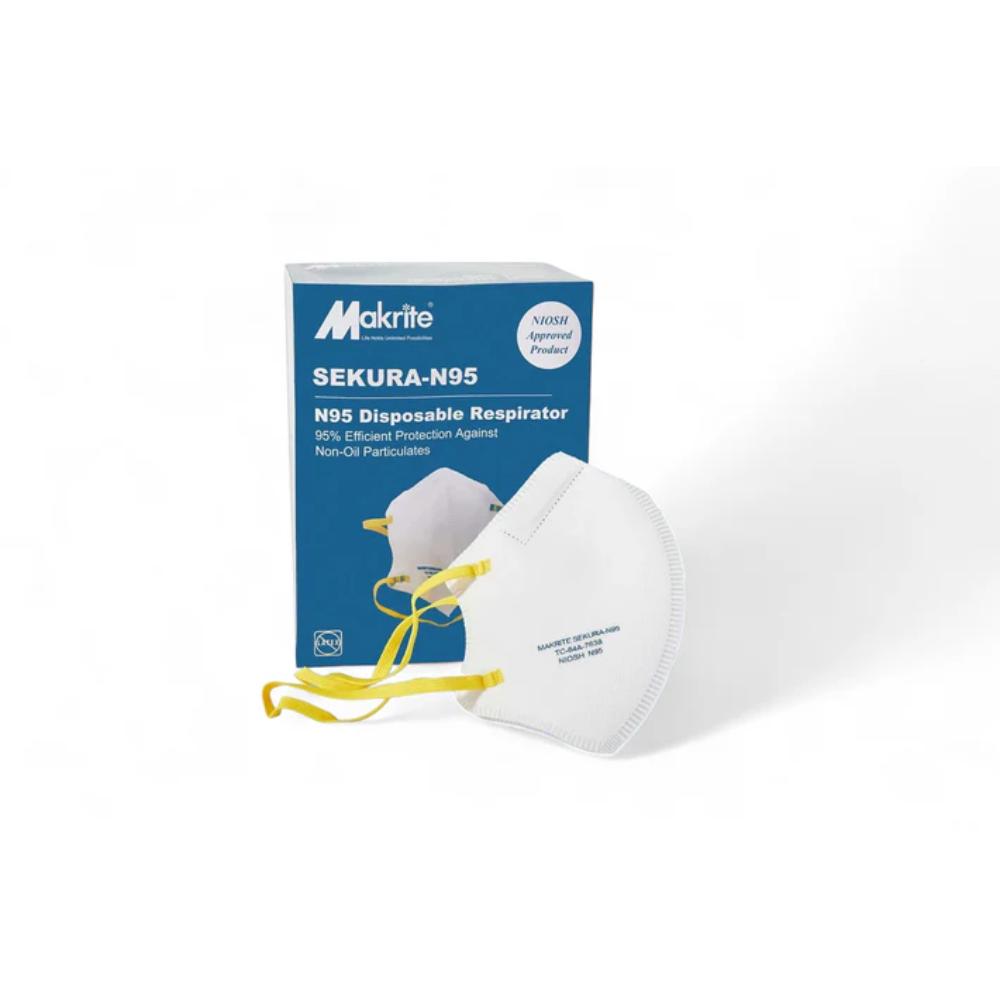 Makrite 480pcs Sekura N95 Foldable Particulate Respirator Mask, Regular Size