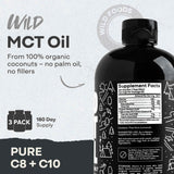 Wild MCT Oil – 100% Coconut-Sourced Brain & Body Fuel, 63 Servings