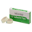 Box of Medi-First adhesive tape with two rolls on a white background