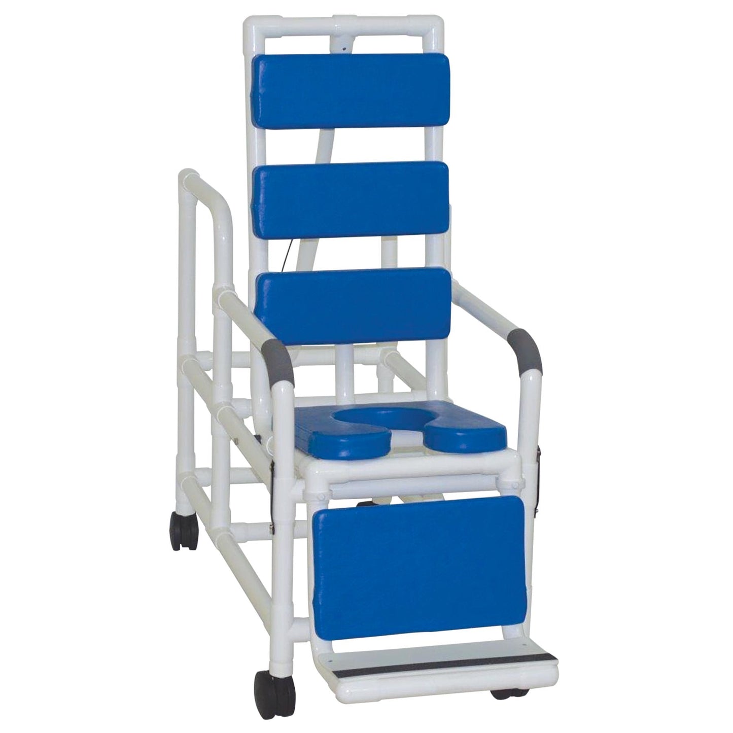 MJM International 193-TIS-TP Tilt "N" Space Shower Chair Open Front Soft Seat, Total Padding, Buckle Safety Belt, 250 Lbs Weight Capacity