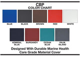 MJM International 118-3-SSDE-CBP-WH-OF-SQ-PAIL-AT Shower Chair With Soft Seat Deluxe Elongated, Cushion Back, Open Front, Square Pail And Anti-Tippers