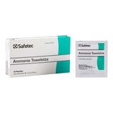 Safetec Ammonia Towelette packaging on a white background