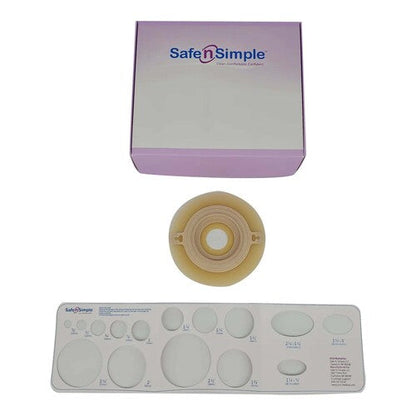 Safe N Simple  2-Piece Wafer Extended Wear Convex with Tape Collar Beige 57mm 2 1/4" Flange, Pre Cut Stoma Opening (40 Count)