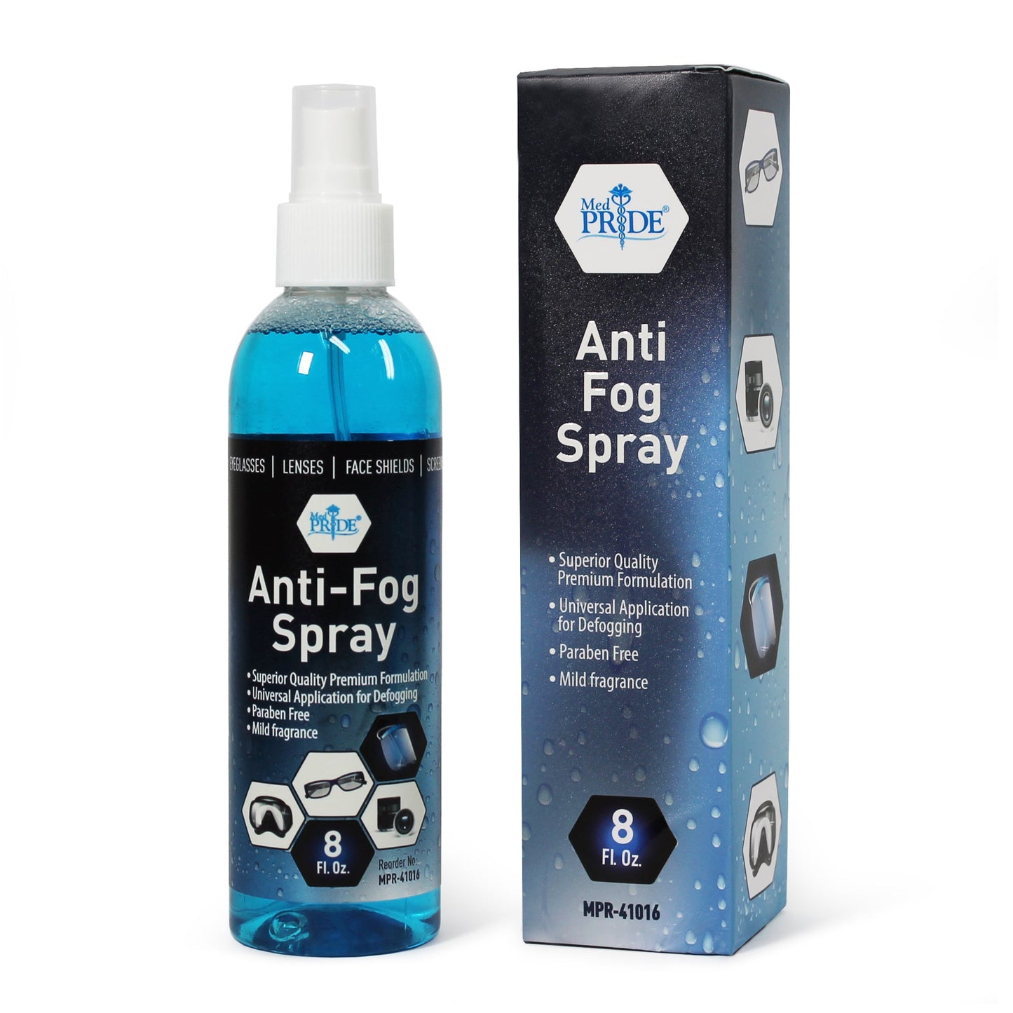MedPride Anti Fog Spray - 8oz. Spray Bottles - Case of 48