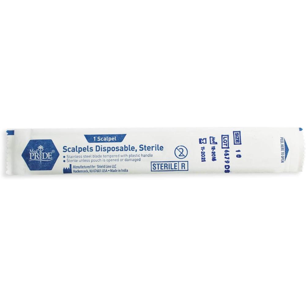 MedPride Disposable Scalpels - Stainless - Sterile - 10/BX 10/CS (100 Count)
