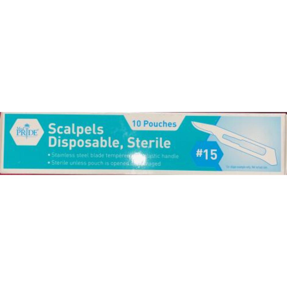 MedPride Disposable Scalpels - Stainless - Sterile - 10/BX 10/CS (100 Count)