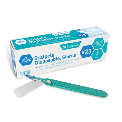 MedPride Disposable Scalpels - Stainless - Sterile - 10/BX 10/CS (100 Count)